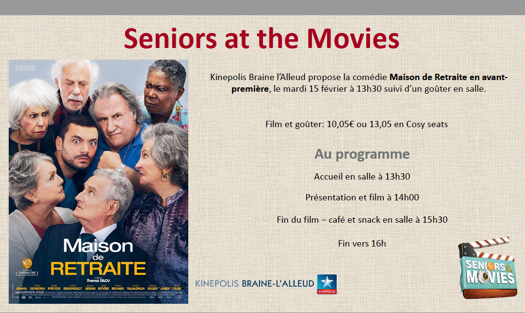 Concours : Gagnez des places pour le Seniors at the movies  - Kinepolis Braine-L’Alleud